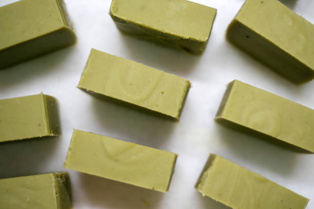 istock Groups of handmade soap arranging on table 1335689207