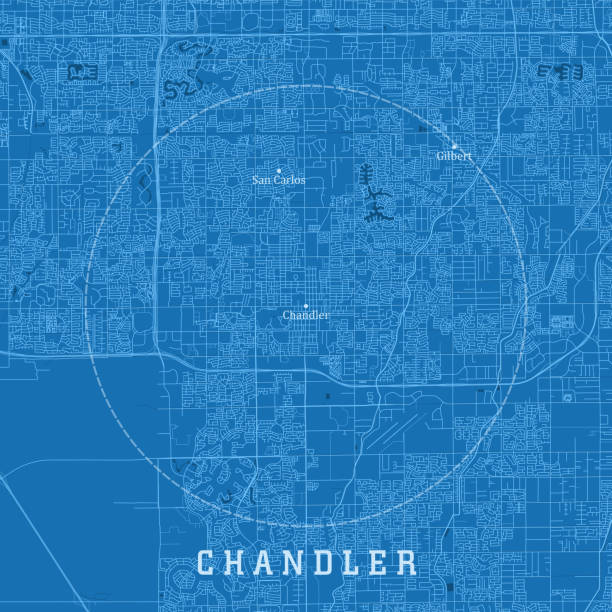 Chandler AZ City Vector Road Map Blue Text Chandler AZ City Vector Road Map Blue Text. All source data is in the public domain. U.S. Census Bureau Census Tiger. Used Layers: areawater, linearwater, roads. chandler arizona stock illustrations