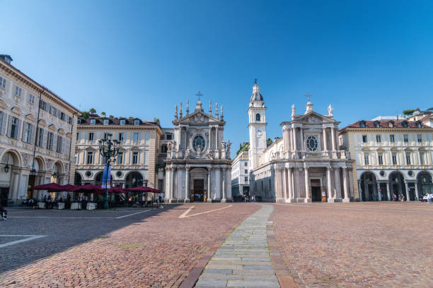 piazza san carlo, turyn, włochy - c17 zdjęcia i obrazy z banku zdjęć