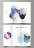 istock Vector layouts of covers design templates with abstract shapes and colors for trifold brochure, flyer layout, magazine, book design, brochure cover, advertising mockups. 1335708835