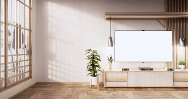istock Cabinet wooden design on modern room japanese.3D rendering 1335715340