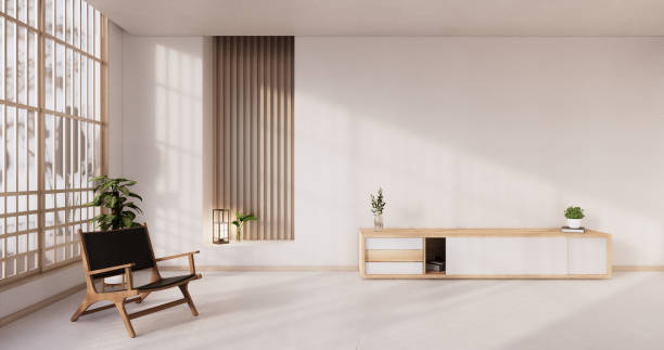 istock Cabinet wooden design on modern room japanese.3D rendering 1335715366