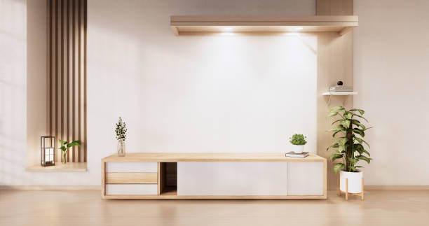 istock Cabinet wooden design on modern room japanese.3D rendering 1335715482
