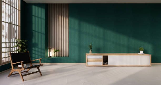 istock Nihon green room design interior -  room japanese style. 3D rendering 1335715541