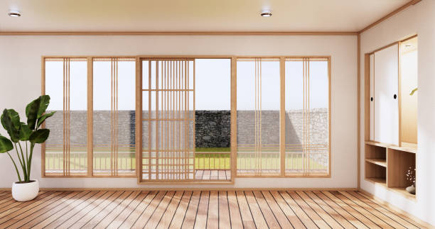 istock The Minimal room japanese style design.3D rendering 1335716060