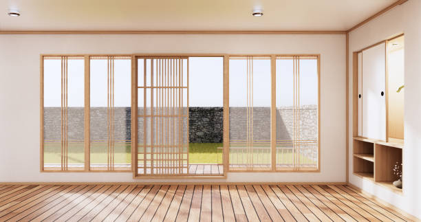 istock The Minimal room japanese style design.3D rendering 1335716063