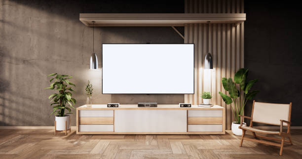 istock Cabinet wooden design on modern room japanese.3D rendering 1335716064