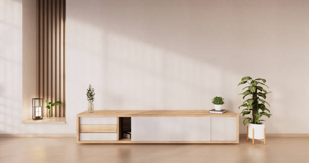 istock Cabinet wooden design on modern room japanese.3D rendering 1335716244