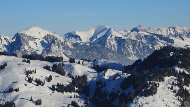 istock Winter landscape seen from Horneggli, Switzerland. 1335716679