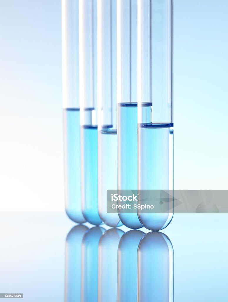 Lined test tube Beautiful tone test tube Blue Stock Photo