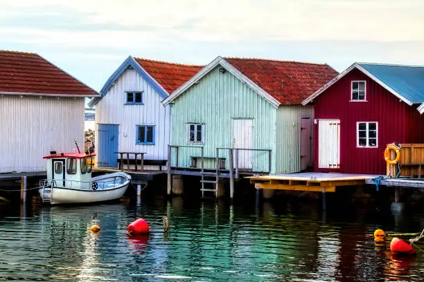 Beautiful Breviks Fishing Harbor on the Southern Koster Island, Sweden