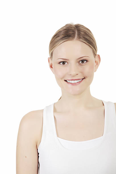 istock Beautiful young woman dressed in white _ Vertical 133574884
