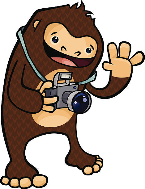 Bigfoot the Tourist vector art illustration