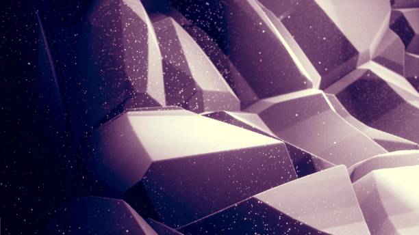 istock 3d render. Abstract waves of soft black matte material with light inner glow and glitters on surface. Abstract geometric surface like landscape or terrain, extrude or displace 3d noise. 1335757505