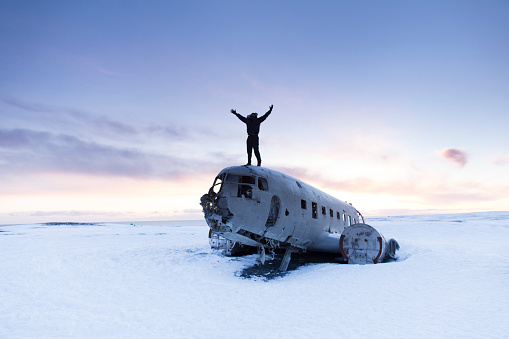 Plane wreckage site in Vik, Iceland.