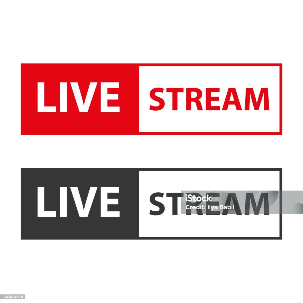 Stream Signage Set Of Live Stream Signs Vector Illustration Stock Illustration ...