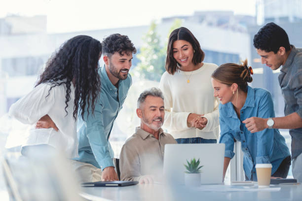 istock Diverse group of business people working. 1335765176