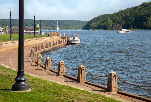 Photo of Waterfront along the St Croix River in Stillwater Minnesota on a sunny summer day