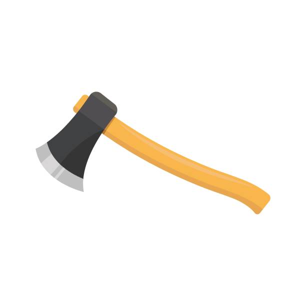 szablon projektu ilustracji wektorowej ikony osi - handle axe work tool wood stock illustrations