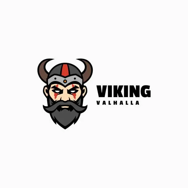 Vector illustration of Vector Illustration Viking Mascot Cartoon Style.