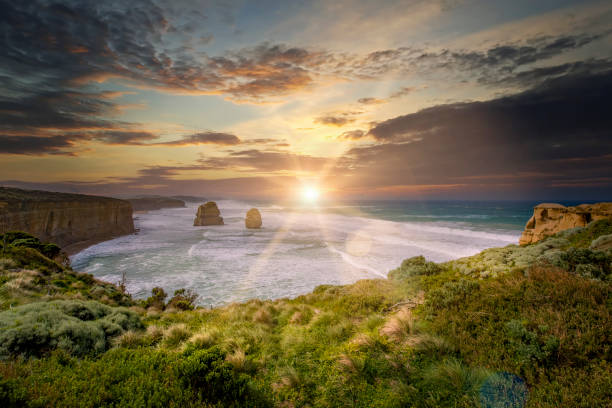 The famous tourist destination of the 12 Apostles along the Great Ocean Road