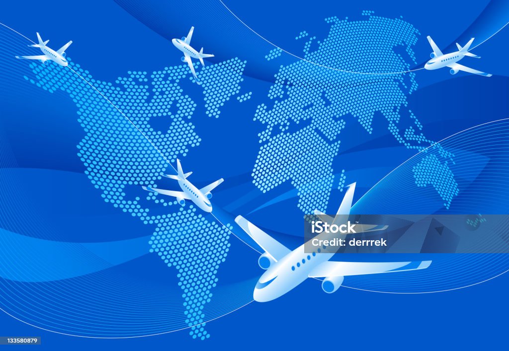 Travel airlines Vector world map  Africa stock vector