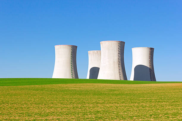 cooling towers stock photo