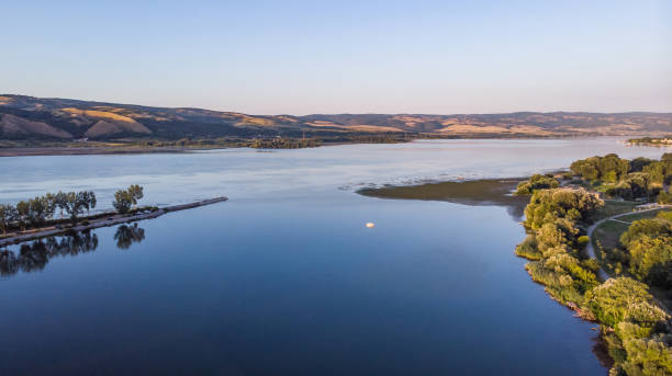 istock Natural wealth - Flight above the lake. 1335812008