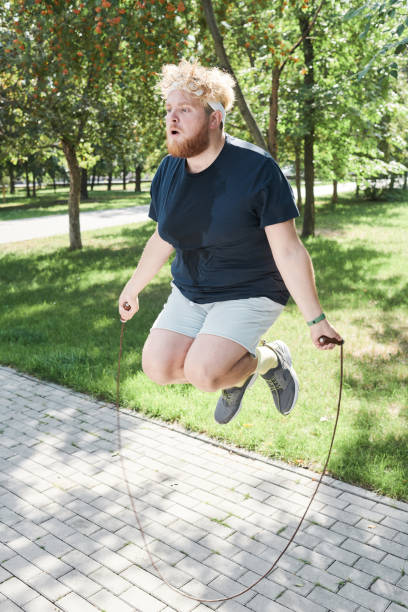 istock Man jumping on a skipping rope 1335814828