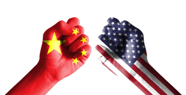 istock American flag and Chinese flag 1335818592