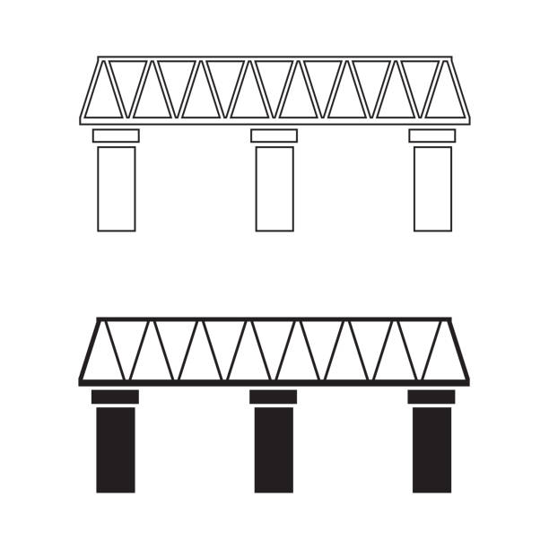 istock The bridge icon. A structure erected over an obstacle. The bridge is one of the oldest engineering inventions of mankind. 1335823047