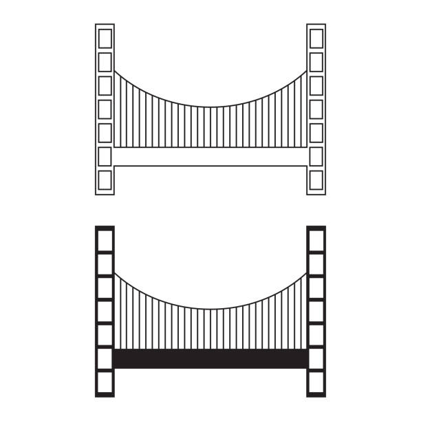 значок моста. сооружение, возведенное над препятствием. мост является одним из древнейших инженерных изобретений человечества. - mankind stock illustrations