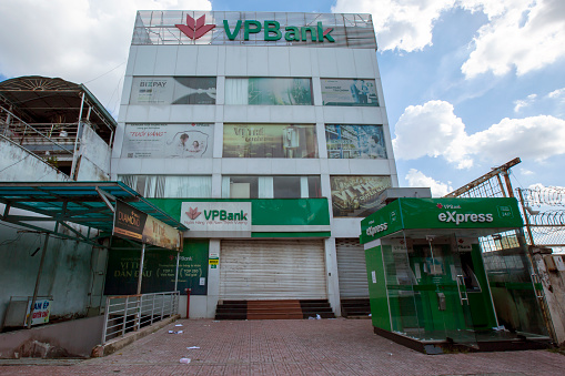 Ho Chi Minh city, August 22nd 2021: the facade of a branch of VP Bank in Go Vap ditrict, Ho Chi Minh city.