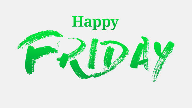 Happy Friday with Green Summer Font. illustration. Happy Friday with Green Summer Font. friday stock pictures, royalty-free photos & images