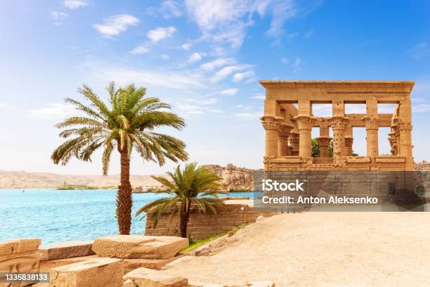 Trajans Kiosk Of The Philae Temple By The Nile Aswan Egypt Stock Photo - Download Image Now