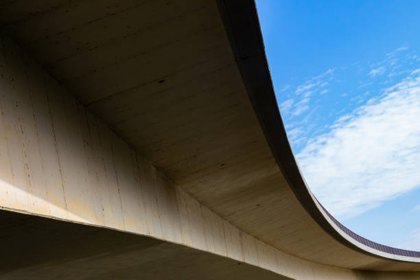 istock Bottom view of a curved bridge 1335838217