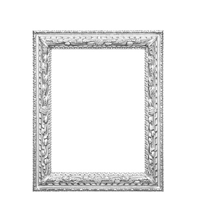 silver picture Frame isolated on white