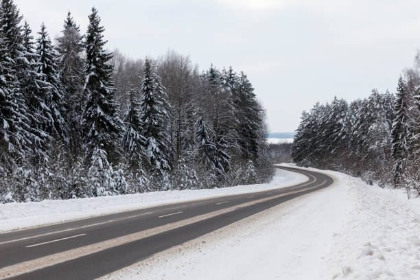 istock winter paved road for vehicles 1335844513