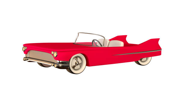 istock Retro car convertible realistic. Luxury vintage car 3d object isolated on white background. Vector illustration 1335844967