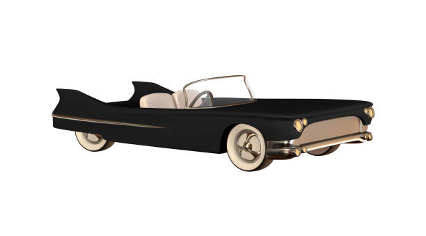 istock Retro car convertible realistic. Luxury vintage car 3d object isolated on white background. Vector illustration 1335844978