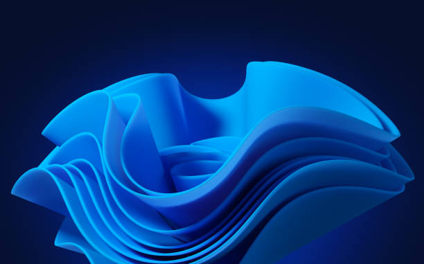 istock Abstract modern minimal background with folded fabric, blue cloth 1335845806