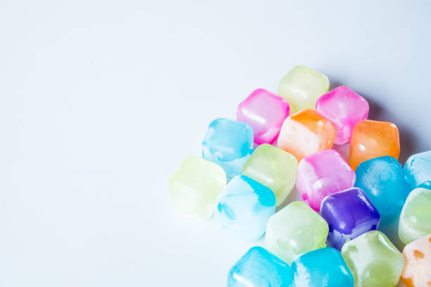 istock Beautiful background with frozen cubes on a white background. Abstract concept useful for advertising and presentations 1335848334