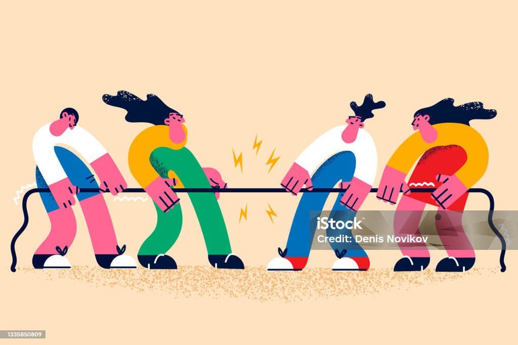 Contour Rivalry Drawings Rivalry Contest And Sport Challenge Concept Stock Illustration ...