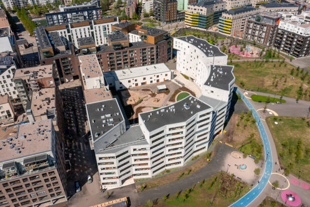 istock The white circle apartment building in Helsinki, Finland 1335853191