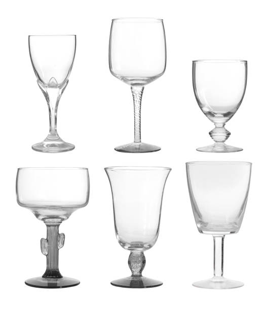 istock Group of vintage wine glass isolated on white background 1335853776