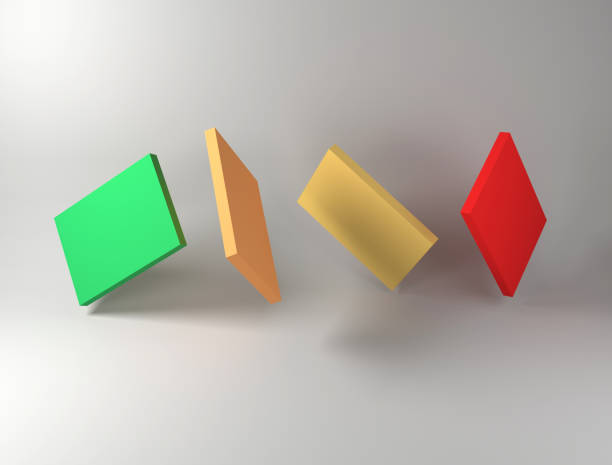 istock Abstract geometric background. Bright squares on a gray background. Minimal style. 3D rendering. 1335855519