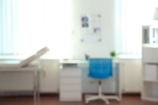 istock Blurred view of modern medical office. Doctor's workplace 1335861466