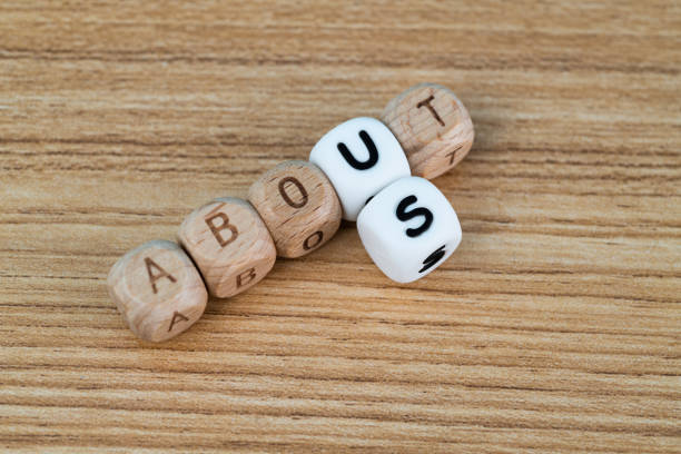 istock Block shapes with word about us 1335863317