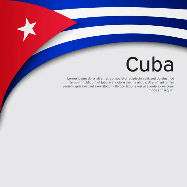 Vector illustration of Cover, banner in state colors of cuba. National cuban poster. Abstract waving flag of cuba. Paper cut style. Creative background for patriotic holiday card design. Vector design