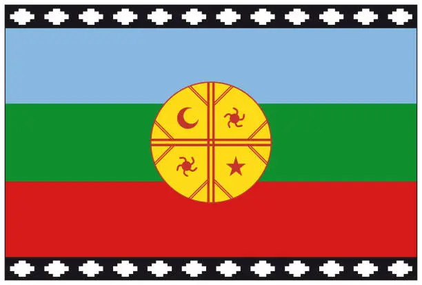 Vector illustration of Flag of the Mapuche indigenous people, Chile, Argentina